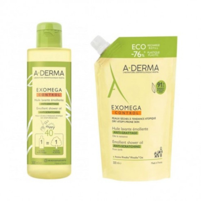 A-DERMA EXOMEGA CONTROL ULJE 500ML + ULJE ECO REFILL 500ML