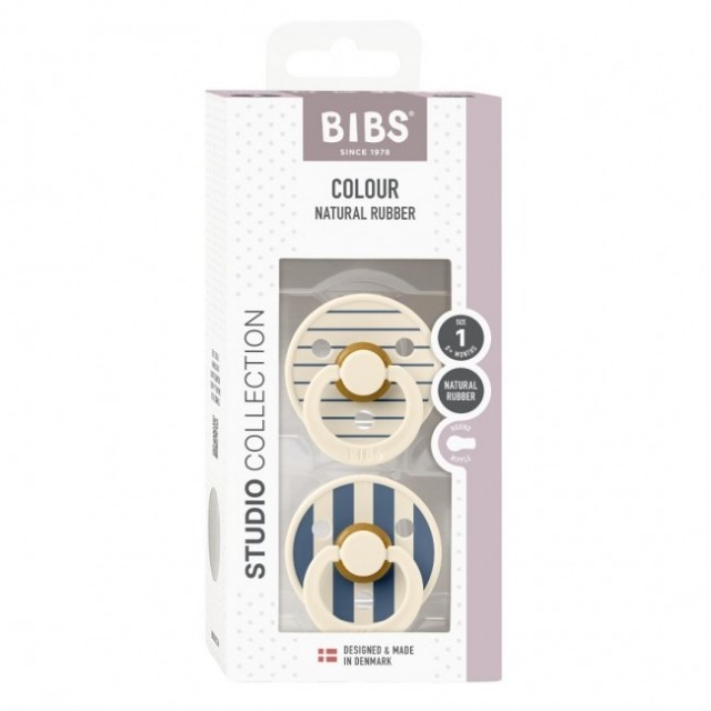 BIBS - Studio colour Pin Ivory Steel blue mix dude