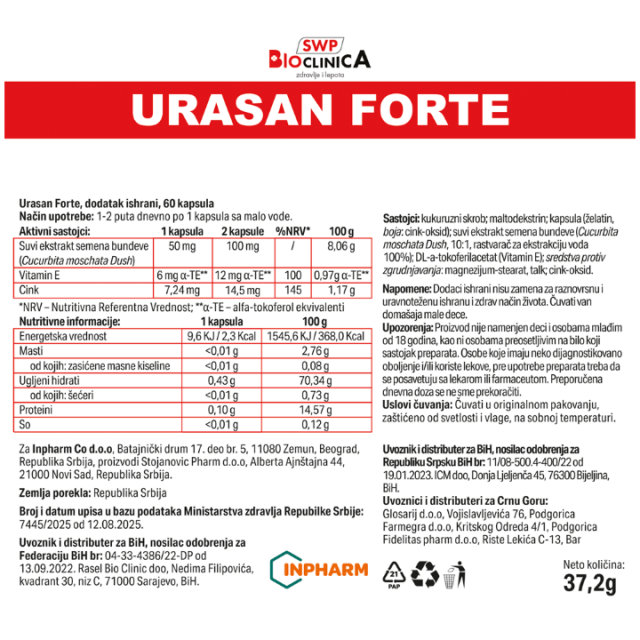 URASAN FORTE KAPSULE A60 URASAN FORTE KAPSULE A60