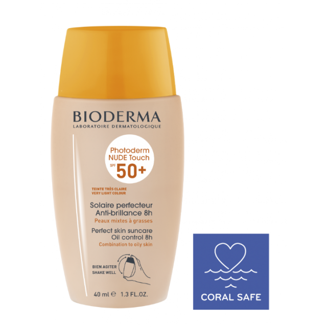 BIODERMA PHOTODERM NUDE TOUCH VERY LIGHT COLOUR SPF50+ 40 ML