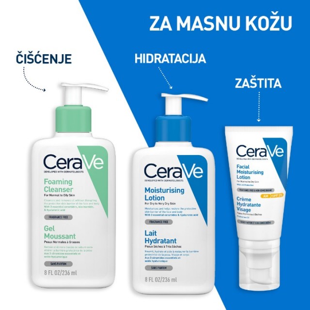 CERAVE PENUŠAVI GEL ZA ČIŠĆENJE ZA NORMALNU DO MASNU KOŽU 236ML