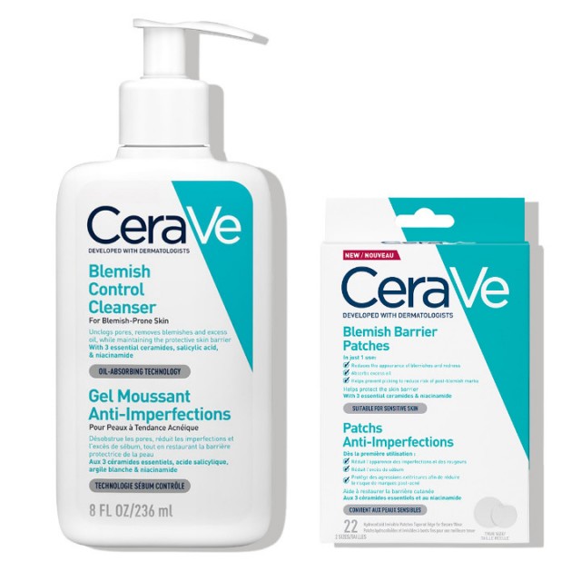 CERAVE SOS RUTINA ZA SMANJENJE AKNI I NEPRAVILNOSTI (GEL ZA ČIŠĆENJE + FLASTERI) CERAVE SOS RUTINA ZA SMANJENJE AKNI I NEPRAVILNOSTI (GEL ZA ČIŠĆENJE + FLASTERI)