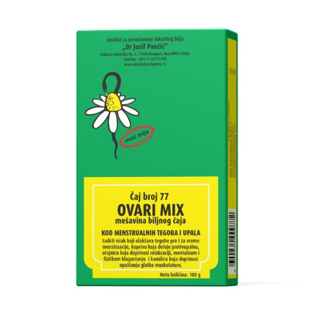 ČAJ 77 OVARI MIX ZA UBLAŽAVANJE TEGOBA KOD UPALE  JAJNIKA 100G