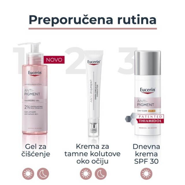 EUCERIN ANTI-PIGMENT KREMA ZA TAMNE KOLUTOVE OKO OKA 15ML