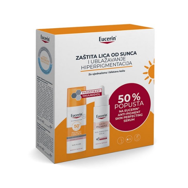 EUCERIN BOX SUN PIGMENT CONTROL SPF50 50ML + ANTIPIGMENT SKIN PERFECTING SERUM 30ML