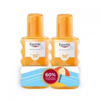 EUCERIN BOX SUN OIL CONTROL TRANSPARENTNI SPREJ SPF50+ 2X200ML PROMO