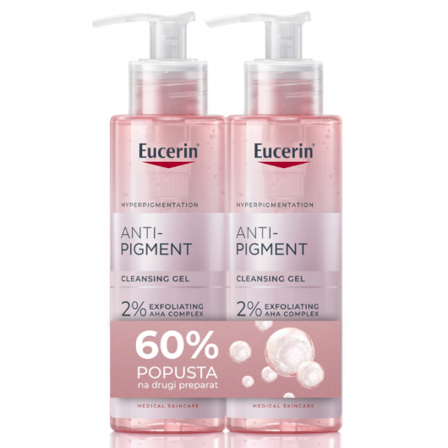 EUCERIN BOX ANTI-PIGMENT GEL ZA ČIŠĆENJE 2 x 200 ML EUCERIN BOX ANTI-PIGMENT GEL ZA ČIŠĆENJE 2 x 200 ML