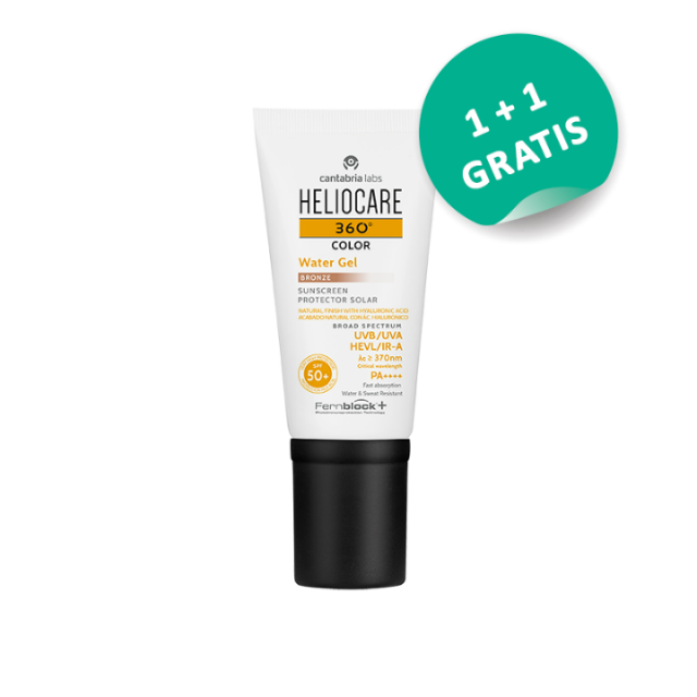 HELIOCARE 360 WATER COLOR GEL SPF50+ BRONZE 50 ML 1+1 GRATIS HELIOCARE 360 WATER COLOR GEL SPF50+ BRONZE 50 ML 1+1 GRATIS