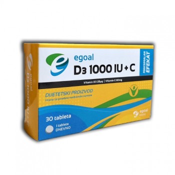 EGOAL VITAMIN D3 1000IJ + C TABLETE A30 EGOAL VITAMIN D3 1000IJ + C TABLETE A30