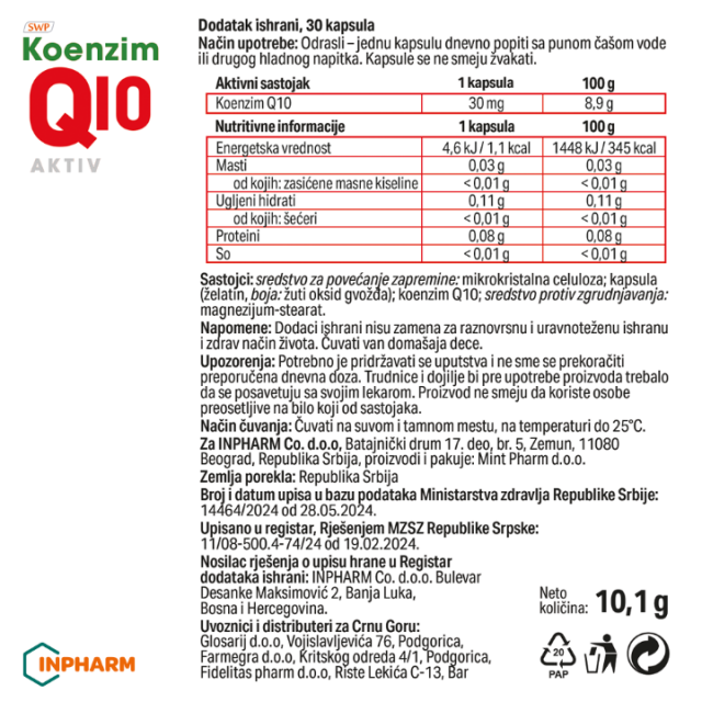 KOENZIM Q10 AKTIV KAPSULE A30