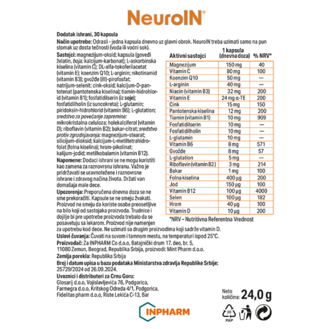 NEUROIN KAPSULE A30