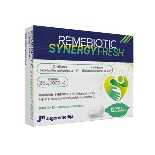 REMEBIOTIC SYNERGY FRESH TABLETE ZA ŽVAKANJE 12 KOMADA REMEBIOTIC SYNERGY FRESH TABLETE ZA ŽVAKANJE 12 KOMADA