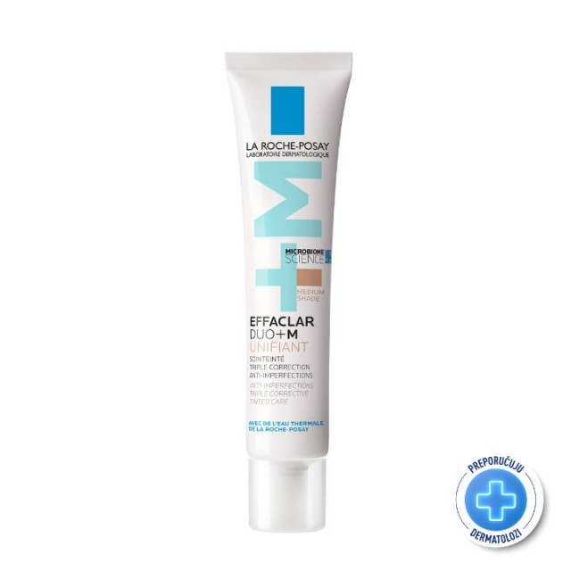 LA ROCHE-POSAY EFFACLAR DUO(+) UNIFIANT UJEDNAČUJUĆA KOREKTIVNA NEGA PROTIV NEPRAVILNOSTI MASNE KOŽE I ZAČEPLJENIH PORA 40 ML MEDIUM
