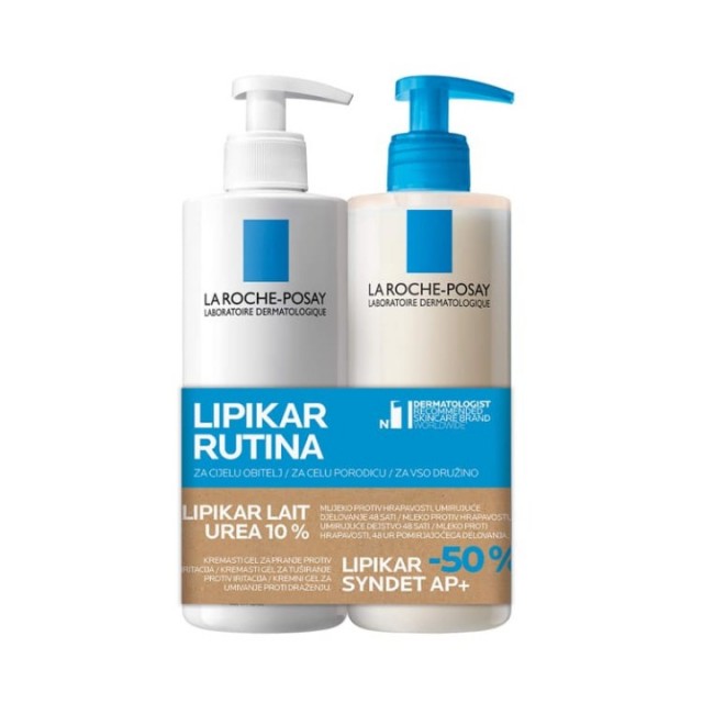 LA ROCHE-POSAY LIPIKAR UREA 10% 400 ml + LIPIKAR SYNDET AP+ 400ML