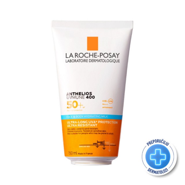 LA ROCHE-POSAY ANTHELIOS HIDRATANTNO MLEKO ZA ZAŠTITU OD SUNCA ZA LICE I TELO SPF 50+ 150 ML