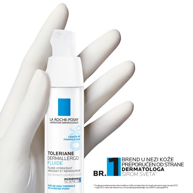 LA ROCHE-POSAY TOLERIANE DERMALLERGO FLUID LAGANA HIDRATANTNA FORMULA ZA SVAKODNEVNU UPOTREBU NA KOŽI SKLONOJ ALERGIJAMA ILI NETOLERANTNOJ KOŽI 40ML