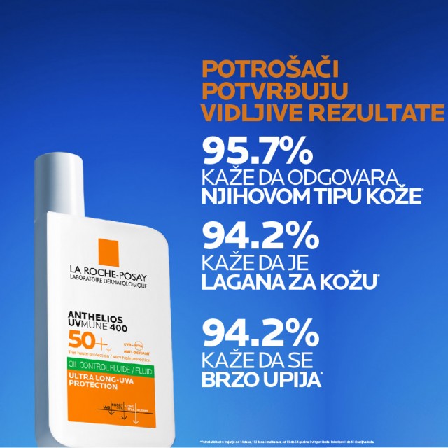 LA ROCHE-POSAY ANTHELIOS UVMUNE 400 OIL CONTROL FLUID ZA MASNU KOŽU SPF50+, 50 ML