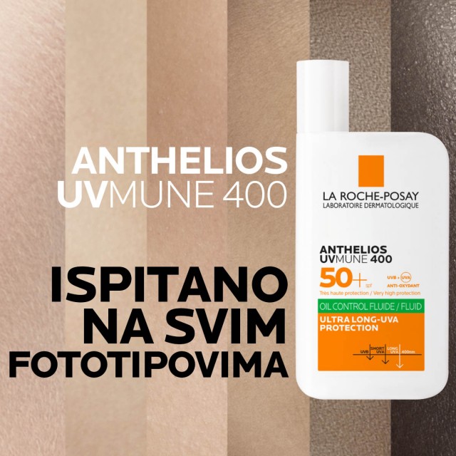 LA ROCHE-POSAY ANTHELIOS UVMUNE 400 OIL CONTROL FLUID ZA MASNU KOŽU SPF50+, 50 ML
