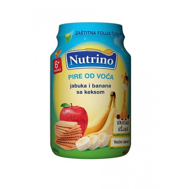 NUTRINO PIRE OD VOĆA - JABUKA I BANANA SA KEKSOM 190G NUTRINO PIRE OD VOĆA - JABUKA I BANANA SA KEKSOM 190G