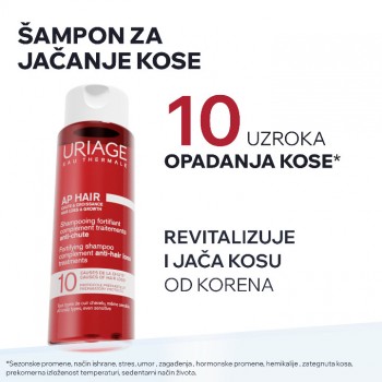 URIAGE AP ŠAMPON ZA JAČANJE KOSE I DOPUNA TRETMANU PROTIV OPADANJA KOSE 200 ML URIAGE AP ŠAMPON ZA JAČANJE KOSE I DOPUNA TRETMANU PROTIV OPADANJA KOSE 200 ML