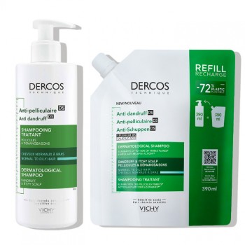 VICHY DERCOS ŠAMPON PROTIV PERUTI ZA MASNO VLASIŠTE + EKO DOPUNA VICHY DERCOS ŠAMPON PROTIV PERUTI ZA MASNO VLASIŠTE + EKO DOPUNA
