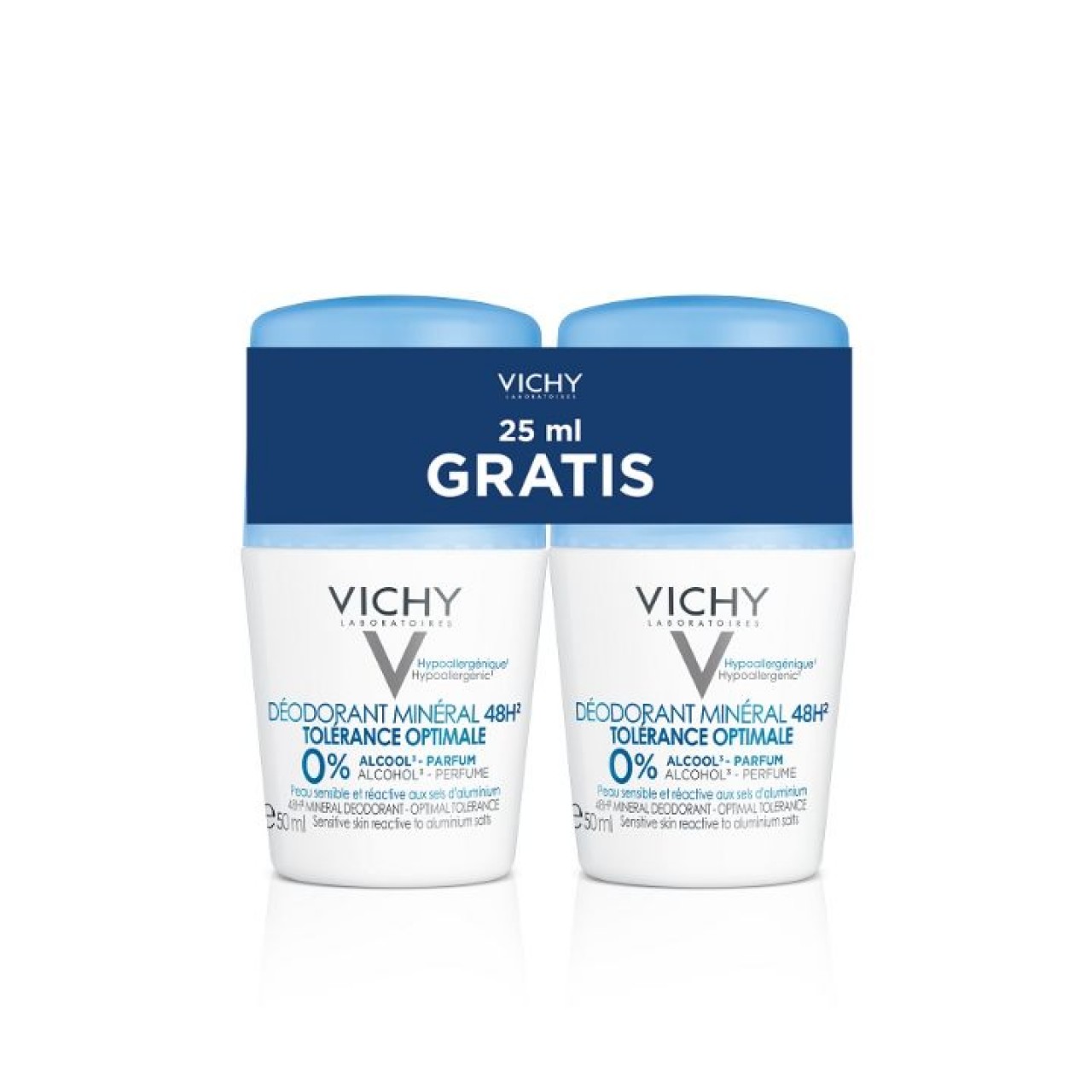 VICHY DEODORANT ROLL-ON MINERALNI DEZODORANS BEZ ALUMINIJUMOVIH SOLI PROTIV NEPRIJATNIH MIRISA DO 48H PROMO PAKET