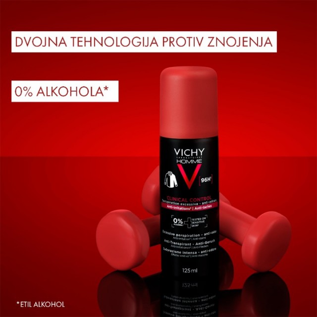 VICHY HOMME CLINICAL CONTROL ANTIPERSPIRANT SPREJ PROTIV ZNOJENJA 125ml