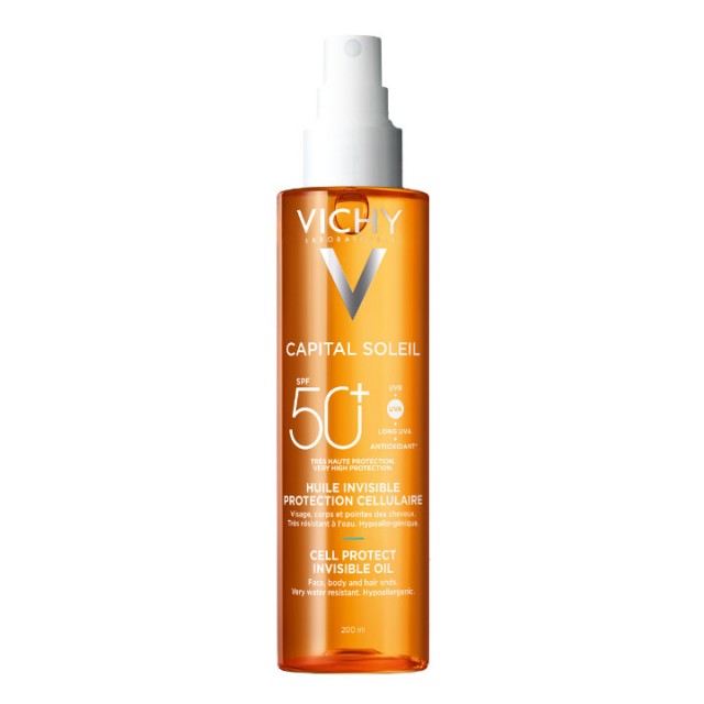 VICHY CAPITAL SOLEIL CELL PROTECT ZAŠTITNO ULJE ZA LICE, TELO I VRHOVE KOSE SPF50+ 200ML