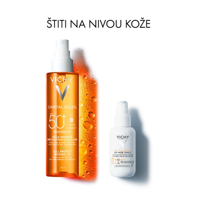 VICHY CAPITAL SOLEIL CELL PROTECT ZAŠTITNO ULJE ZA LICE, TELO I VRHOVE KOSE SPF50+ 200ML