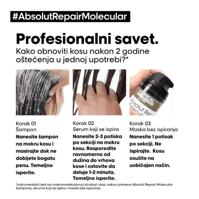 LOREAL PROFESSIONNEL SERIE EXPERT ABSOLUT REPAIR MOLECULAR MASKA ZA KOSU BEZ ISPIRANJA 100ML