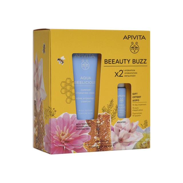 APIVITA AQUA BEELICIOUS KOMFORNA HIDRATANTNA KREMA 40ML+BOOSTER 15 ML