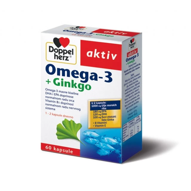 DOPPELHERZ OMEGA-3 + GINKO KAPSULE  A60