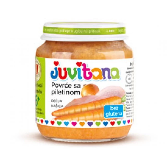 JUVITANA KAŠICA OD POVRĆA SA PILETINOM 128G