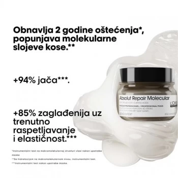 LOREAL PROFESSIONNEL SERIE EXPERT ABSOLUT REPAIR MOLECULAR PROFESIONALNA KONCENTROVANA MASKA ZA OŠTEĆENU KOSU 250ML