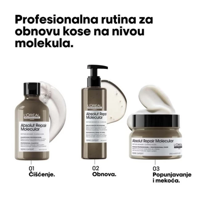 LOREAL PROFESSIONNEL SERIE EXPERT ABSOLUT REPAIR MOLECULAR PROFESIONALNA KONCENTROVANA MASKA ZA OŠTEĆENU KOSU 250ML
