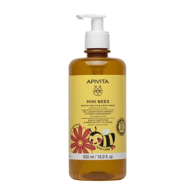 APIVITA MINI BEES KIDS NEŽNI ŠAMPON ZA KOSU I KREMA ZA KUPANJE 500ML