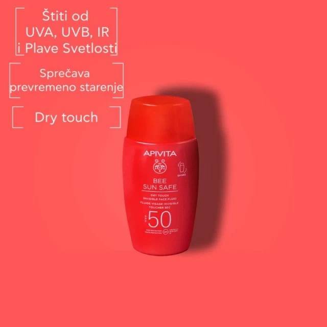 APIVITA BEE SUN SAFE DRY TOUCH FLUID  ZA LICE SPF50 50ML