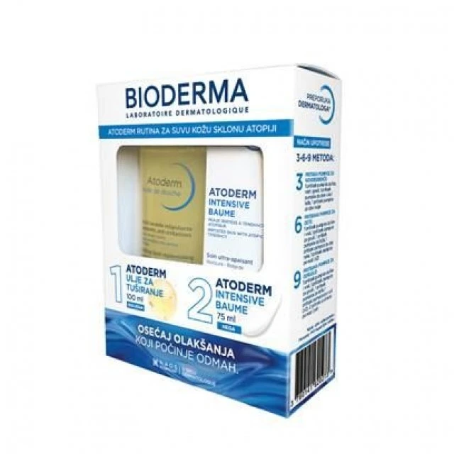 BIODERMA ATODERM INTENSIVE BAUME 75ML + ATODERM ULJE ZA TUŠIRANJE 100ML