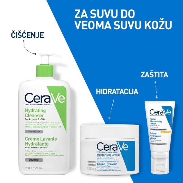 CERAVE HIDRANTNA KREMA ZA SUVU DO VRLO SUVU KOŽU 340ML