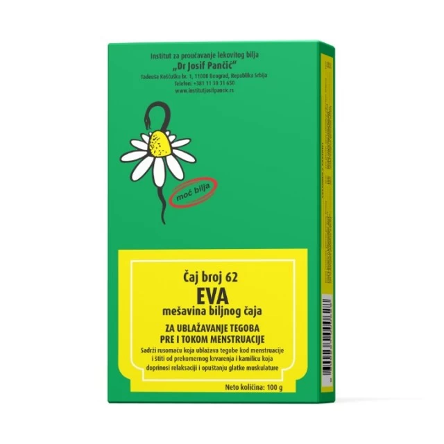 ČAJ 62 EVA - ZA UBLAŽAVANJE TEGOBA PRE I TOKOM MENSTRUACIJE 100G