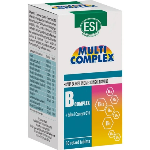 VITAMIN B COMPLEX + SELEN + KOENZIM Q10 50 RETARD TABLETA