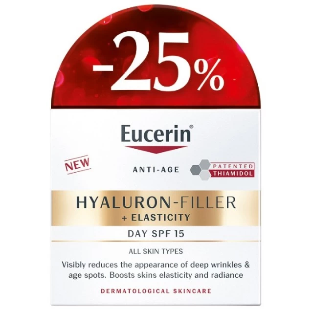 EUCERIN HYALURON FILLER + ELASTICITY  DNEVNA KREMA SPF15 50ML -25%