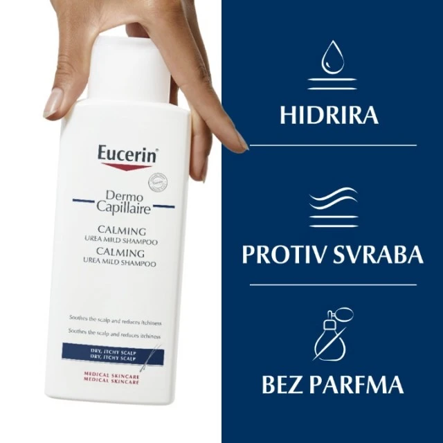 EUCERIN DERMOCAPILLAIRE ŠAMPON SA UREOM ZA SUVU KOŽU GLAVE I SUVU KOSU 250ML