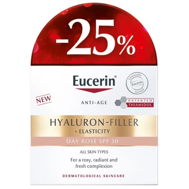 EUCERIN HYALURON FILLER + ELASTICITY  DNEVNA KREMA SPF30 ROSE 50ML -25%