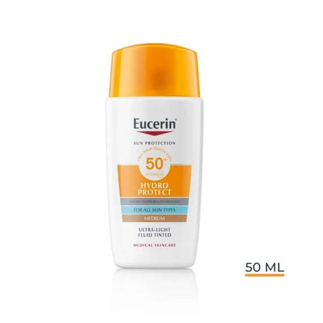 EUCERIN SUN HYDRO-PROTECT TONIRANI FLUID ZA ZAŠTITU LICA OD SUNCA SPF 50+ TAMNI 50 ML