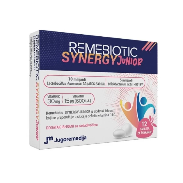 REMEBIOTIC SYNERGY JUNIOR TABLETE ZA ŽVAKANJE 12 KOMADA