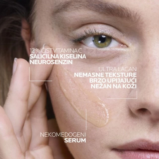 LA ROCHE-POSAY PURE VITAMIN C12 SERUM OBNAVLJAJUĆI SERUM PROTIV BORA ZA SJAJ I BLISTAVOST KOŽE S ČISTIM VITAMINOM C I SALICILNOM KISELINOM 30ML