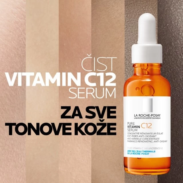 LA ROCHE-POSAY PURE VITAMIN C12 SERUM OBNAVLJAJUĆI SERUM PROTIV BORA ZA SJAJ I BLISTAVOST KOŽE S ČISTIM VITAMINOM C I SALICILNOM KISELINOM 30ML