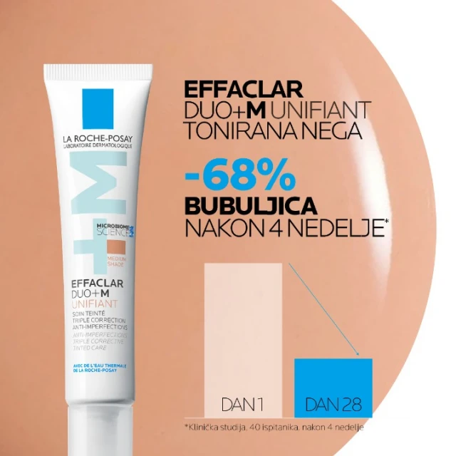LA ROCHE-POSAY EFFACLAR DUO(+) UNIFIANT UJEDNAČUJUĆA KOREKTIVNA NEGA PROTIV NEPRAVILNOSTI MASNE KOŽE I ZAČEPLJENIH PORA 40 ML MEDIUM