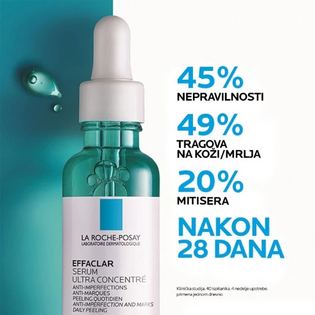 LA ROCHE-POSAY EFFACLAR ULTRA KONCENTROVANI SERUM DNEVNI PILING PROTIV NEPRAVILNOSTI ZA KOŽU SKLONU AKNAMA U ODRASLOM DOBU 30ML